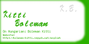 kitti boleman business card